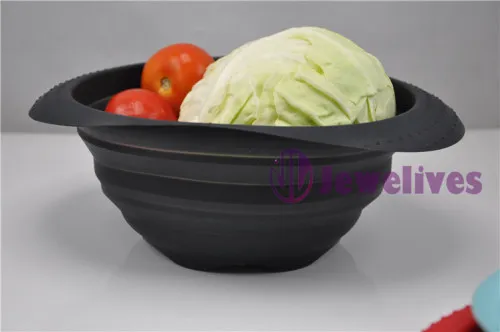 Black Collapsible Silicone Pasta Baskets,noodle Strainer 
