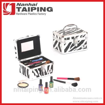 Zebra Aluminum Vanity Case with Mirror hard Nail kit case