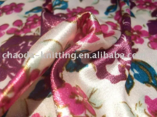 Printed satin/ Knitted fabric