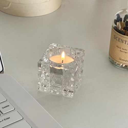 Clear glass candle jars holder for decorate using