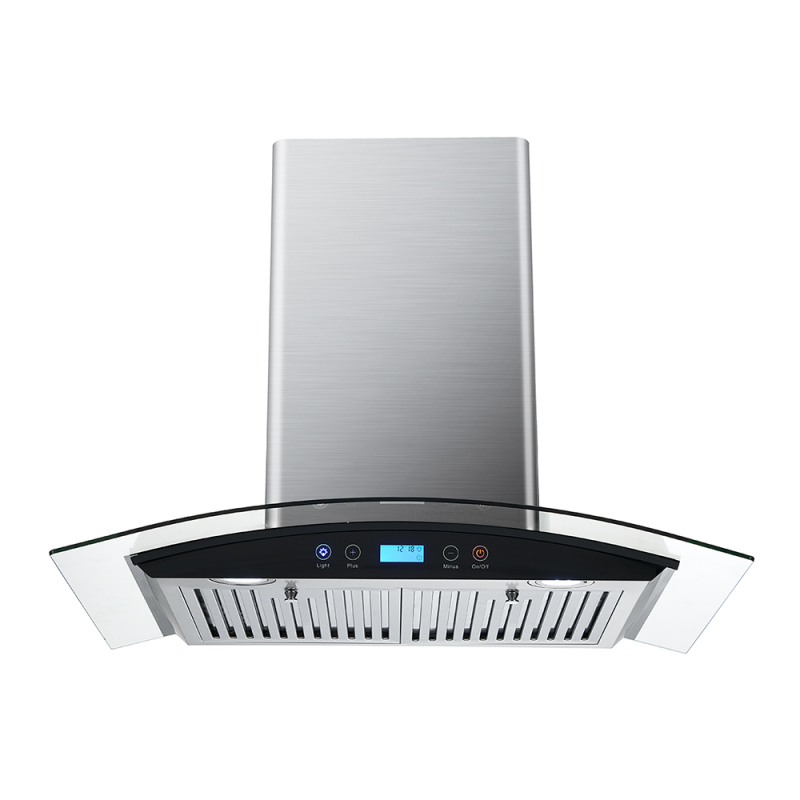 Wholesale Home Mounted Major Appliance Kitchen Wall Mounted Stainless Steel Tempered Glas Cooker Hood