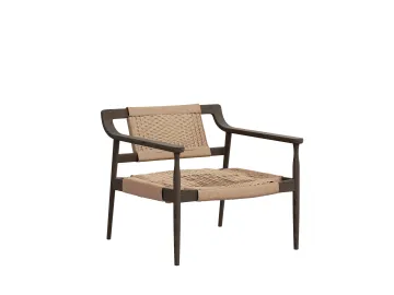 Stylish Dark Walnut Leather Armchair for Lounge Spaces