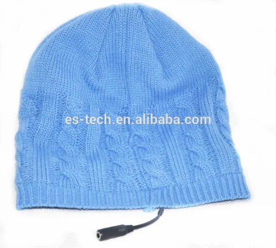 wired headphone hat with3.5 mm jack detachable cable