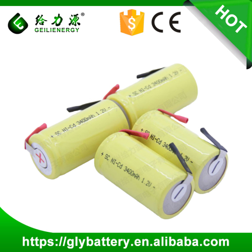 1.2v SC 3400mah Rechargerable Ni-cd Battery