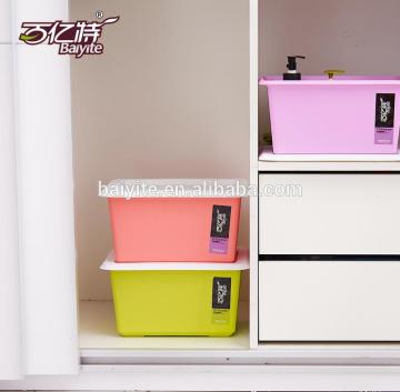 PP colorful clothing storage box,plastic stackable storage box with lid