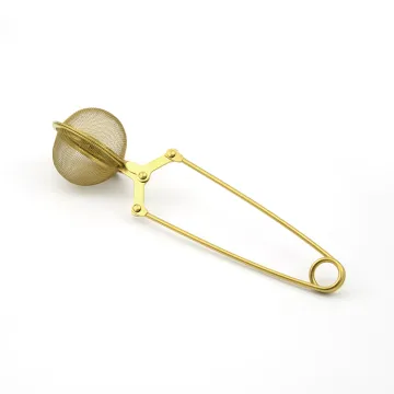 Golden Ball Shaped Tea Strainer | Stainless Steel Tea Infuser for Kitchen & Spice Filtering