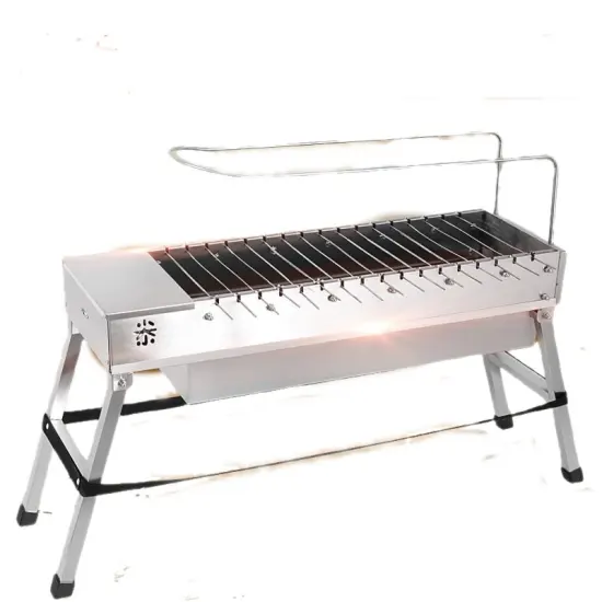 Power Bank Automatic Flipping Barbecue Outdoor Stainless Steel Charcoal BBQ Grill