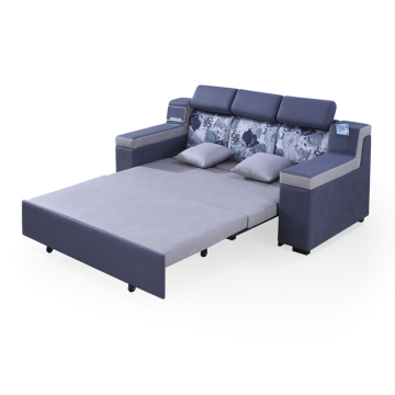 Modern Wooden Gray Folding Sofa Sectional Sleeper 3-Seater Multi-Function Divan Sofa Bed