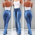 Skinny zerrissene Bellboden Jeans für Frauen