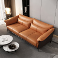 Set sofa chesterfield kulit mewah ringan