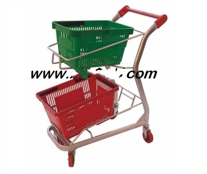 Hand-Baskets Cart Shopping Cart Double Basket trolleys