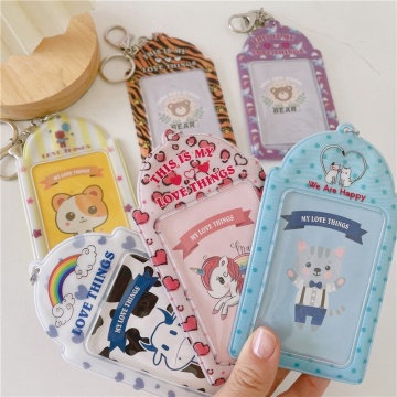 Korea Style Photo Card Holder with Keychain Custom Protective Case for Kpop Photocards