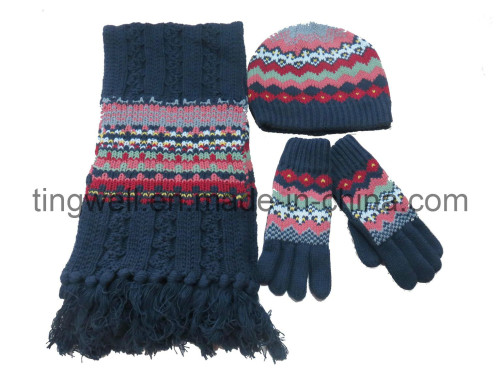 2014 Popular Knitted Scarf& Hat Knitted Set (TWS-K08814)