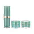 Lege 20 ml luxe groene goud lege cosmetica flessen 5g 10 g 15 g 20 g 30g cilinder premium cosmetische potten set