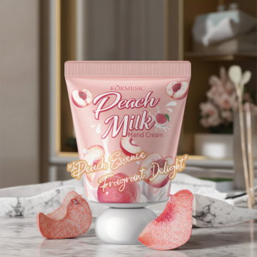 OEM Natural Peach Milk Hand Cream for Dry Skin - Wholesale Protection Against Pigmentation
