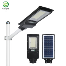 Lâmpada de rua LED solar integrada para exterior ABS 100w