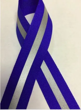 blue reflective sewing ribbon