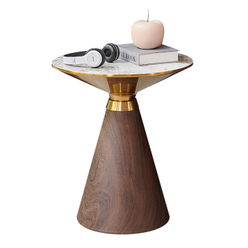 Eleganter runder Couchtisch mit Marmorobertisch