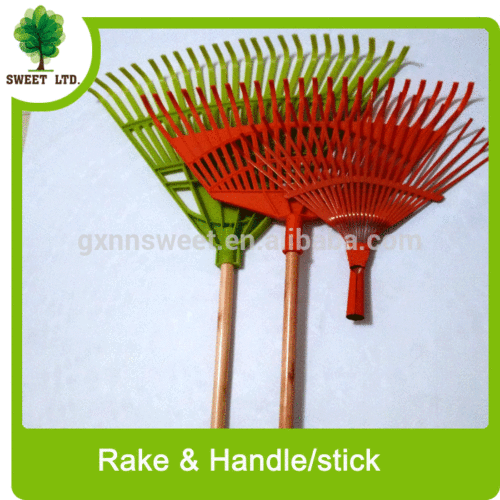 Manufacture factory rake with 120X2.2 Varnished wooden broom handle