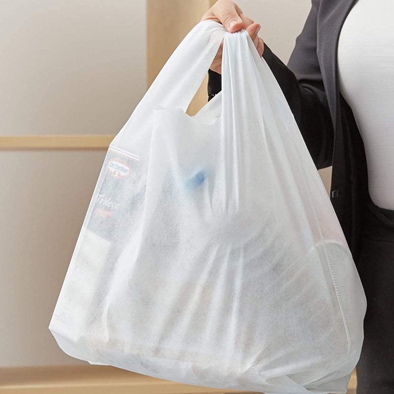 Embalaje de compras de alta densidad chaleco de plastico bolsa de camiseta con asa