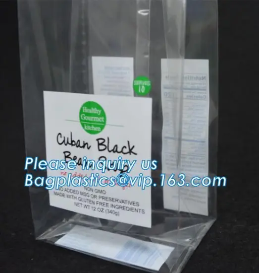 OPP gusset bag, food square bottom bags, Bag For Candy And Cookies, plastic packaging bags for garment