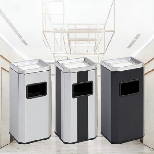 Custom High-End Stainless Steel Trash Can with Lid for Hotels