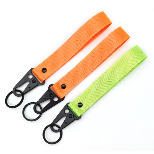 Customized Polyester Eagle Beak Short Wrist Lanyard Keychain