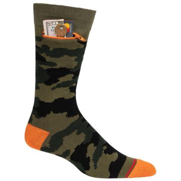 Custom Made High-Quality Logo Patterned Men's Crew Zipper Socks