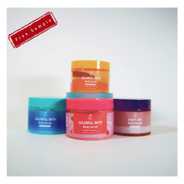 Custom Logo Whitening Tot Meersalz Shea Zucker Körper Scrub Gommage