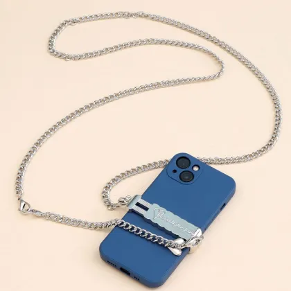 Metal Diagonal Straddle Phone Clip with Chain Shoulder Case Accessory for Women
