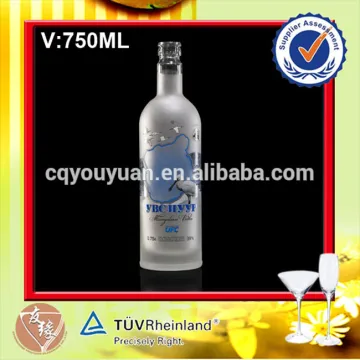 White Frost Round 750 ML Vodka Liquor Bottle Glass Bottle Mold Custom