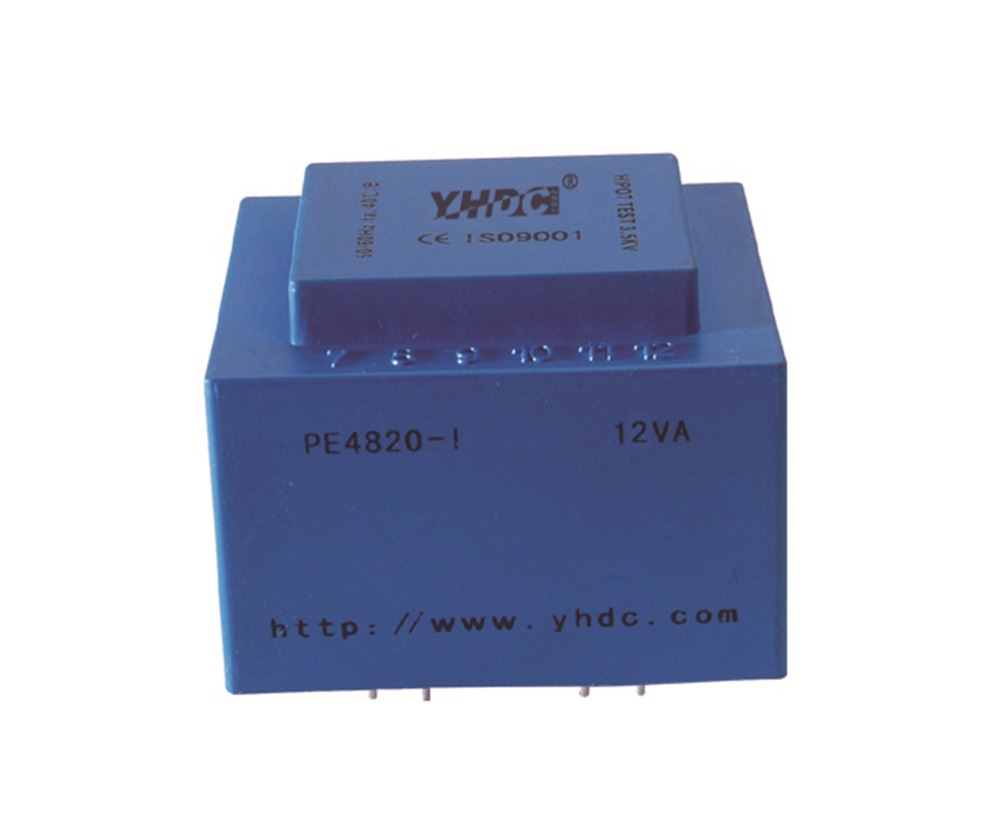 PE4820-I Power 12VA input 110V Output 2*15V 50-60Hz Vaccum Epoxy Encapsulated PCB Welding Isolation Transformer