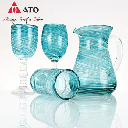 Blue Ribbon Swirl Wine Glass