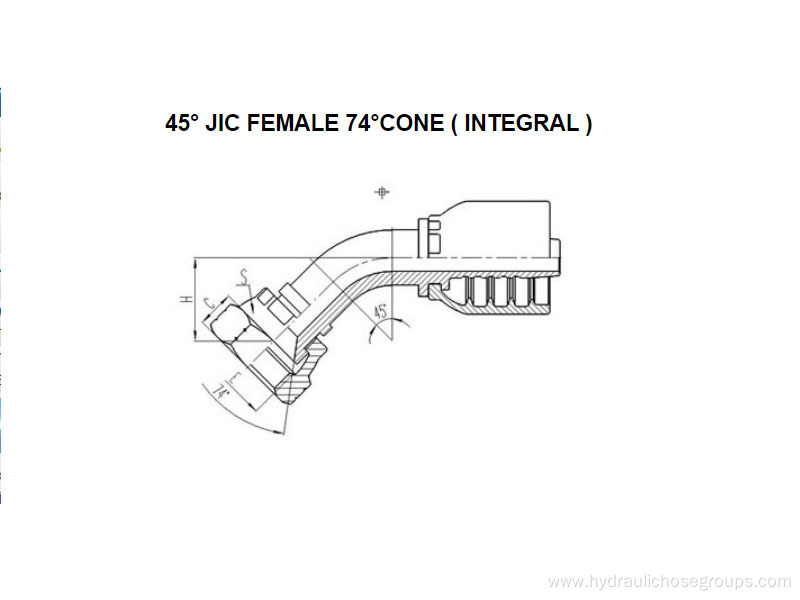 Integral 45° JIC Female 74°Cone 26741F