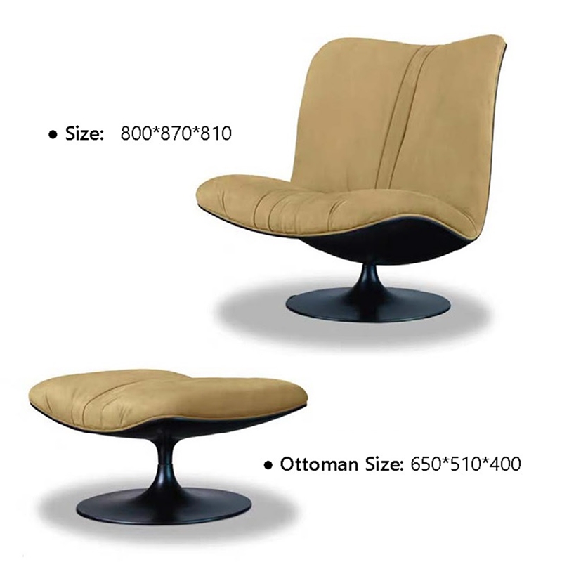 Modern Brown Chair and Ottoman