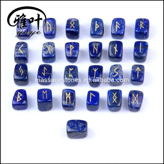 Wholesale Engraved Reiki Symbol Tumble Stones Lapis Lazuli Runes Stones