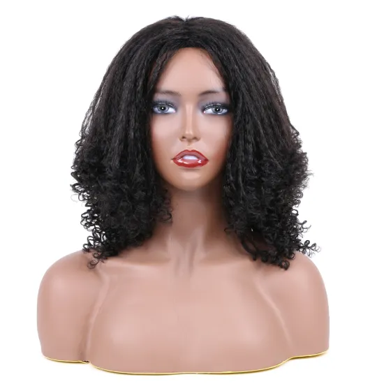Hot sell cheap curly long yaki synthetic hairs  mongolian kinky curly hair wig short kinky curly wigs  afro kinky curly  wigs