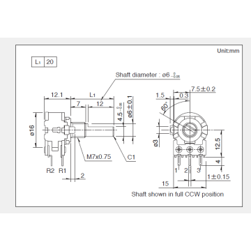 Rk163 series Rotary potentiometer