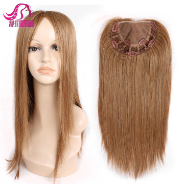 Best Quality Triple Weft Double Drawn Half Wig Two Tone Cheap 100% Human Hair toupee hairpiece