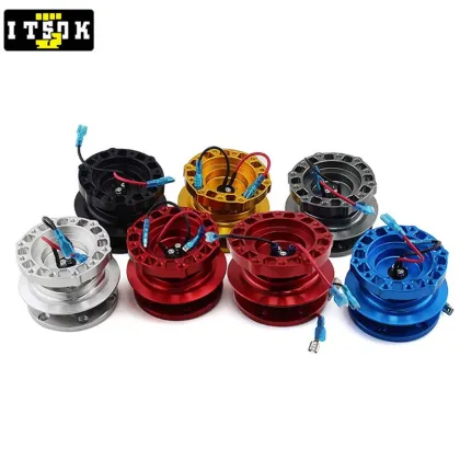 Carbon Fiber Burnt Blue Ding Steering Wheel Quick Release Kit with LOGO