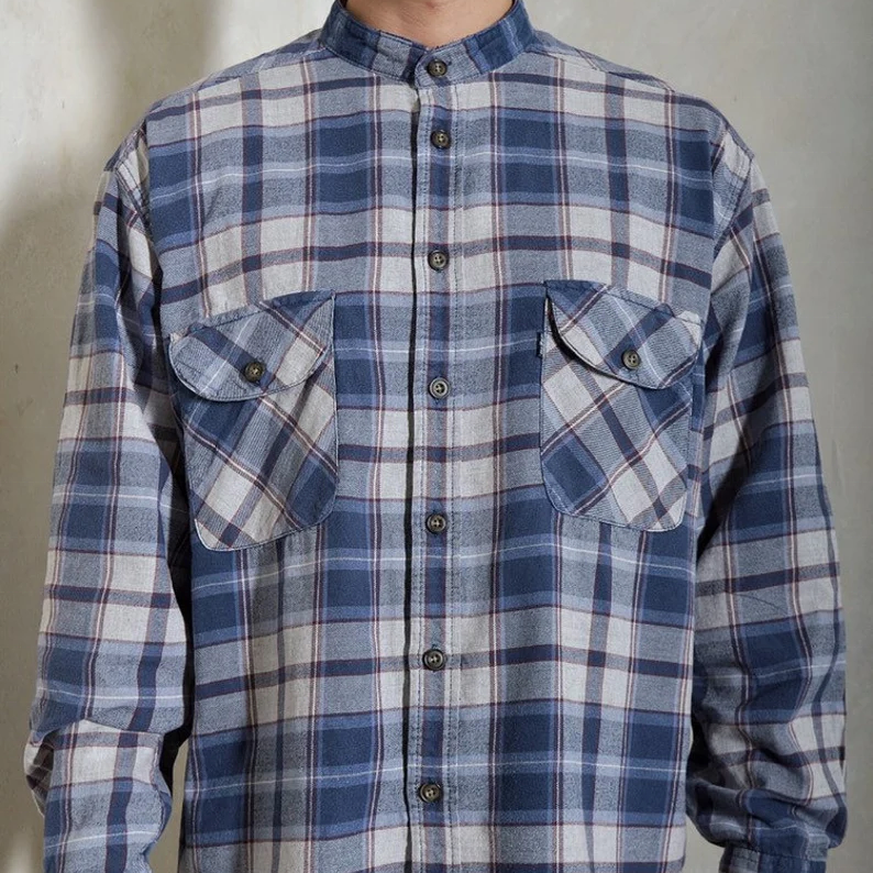 vintage grunge flannel blue 90s hipster shirt