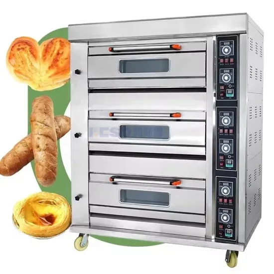 Commercial Stainless Steel Bakery Oven 3 Layers 6 Trays Gas Oven