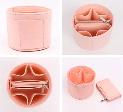 Cylindrical Felt Makeup Bag