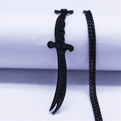 Islamic Imam Ali Zulfiqar Sword Stainless Steel Necklace