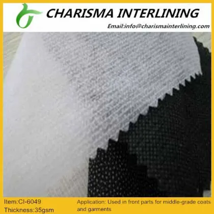 Top quality nonwoven interlinings 6049,non woven interlining for cloth garment non woven interlining