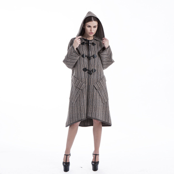 Fashion big button cashmere overcoat