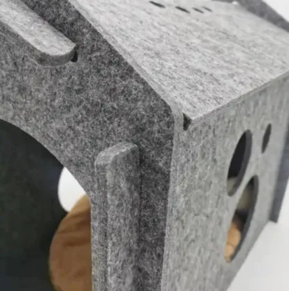 DIY cat nest house shape felt board cat bed