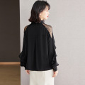 women's lace black top