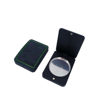 Magnetic Blush Containers: Vintage Small Solid Balm Box - Rectangular Clamshell Metal Box