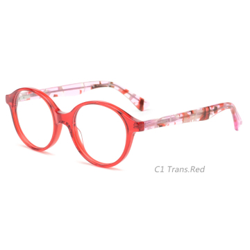 Custom Logo Round Children's Optical Frames: Acetate Eyeglasses for Kids